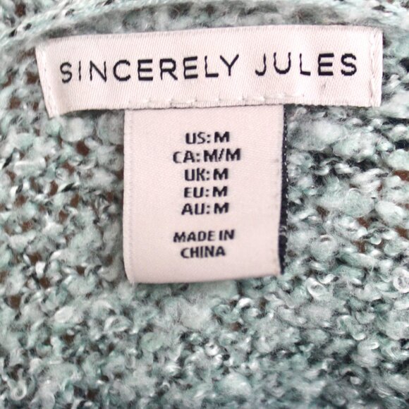 Sincerely Jules Rainbow Sharlene Cropped Bell-Sleeve Turtleneck Sweater Medium - Picture 7 of 7